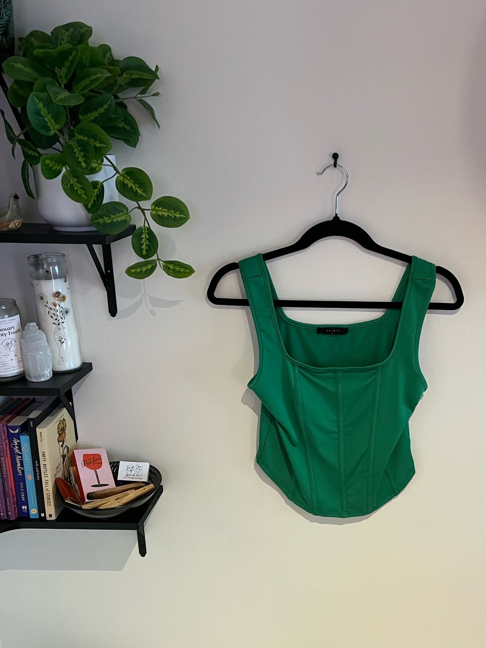 Green Structured Corset Top